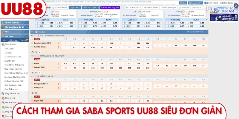 Cách tham gia Saba Sports UU88 siêu đơn giản